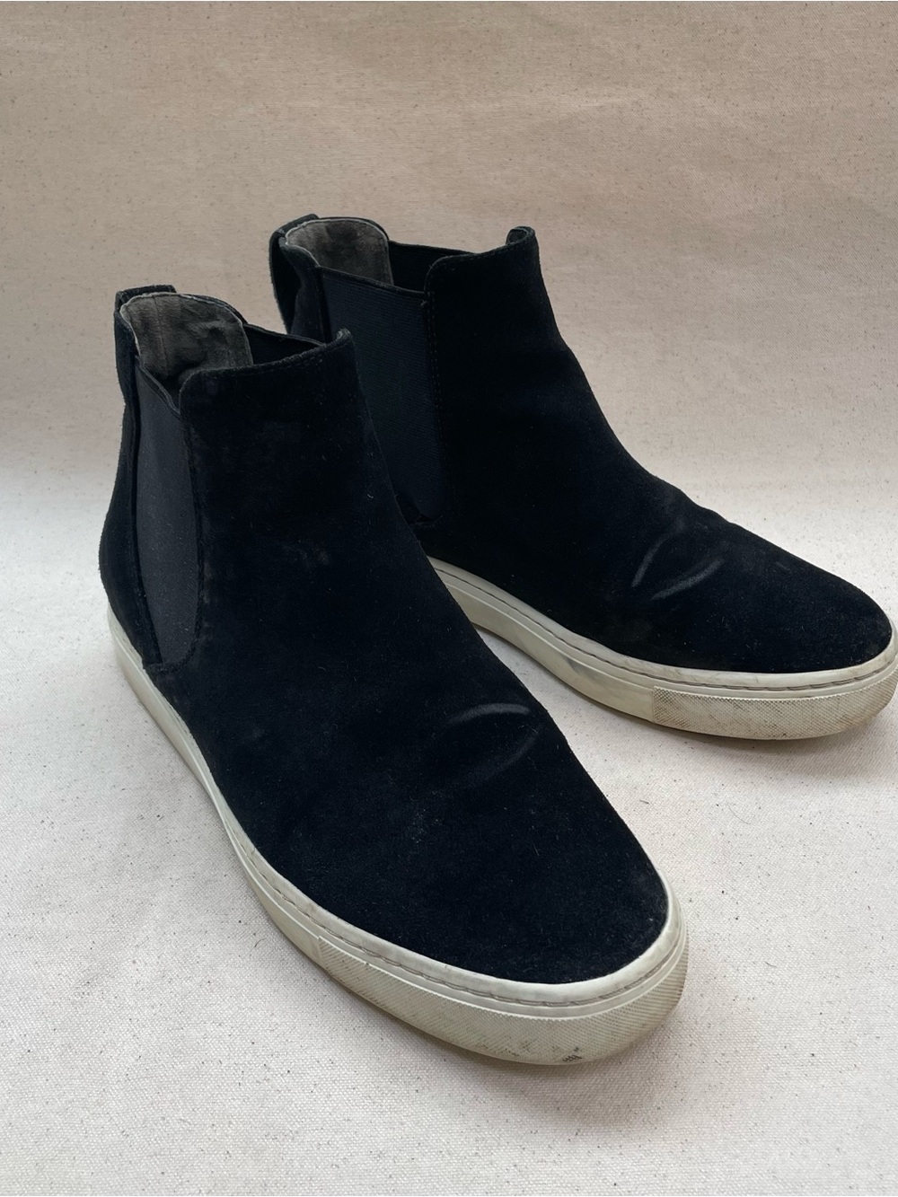 Vince Black Suede Slip Ons